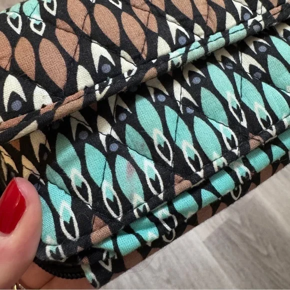 Vera Bradley All In One Crossbody Sierra Stream Purse Bag Wallet Blue Brown - Picture 8 of 8